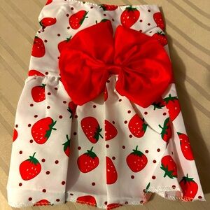 NWT untitled dog dress in size small with cheerful strawberries